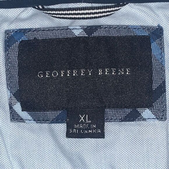 Geoffrey Beene Mens XL Button Front Shirt Blue Plaid Short Sleeve 100% Cotton - Picture 2 of 6